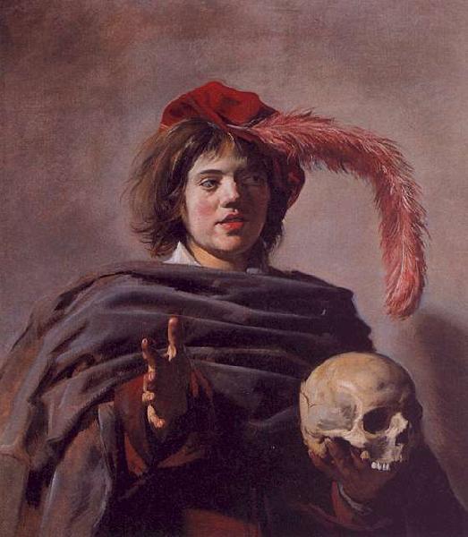 Frans Hals Portrait of a Young Man with a Skull France oil painting art